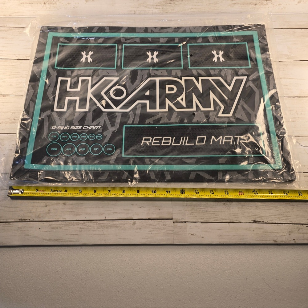 HK Army Paintball Rebuild Mat Tech Station with O-Ring Size Chart Black Teal